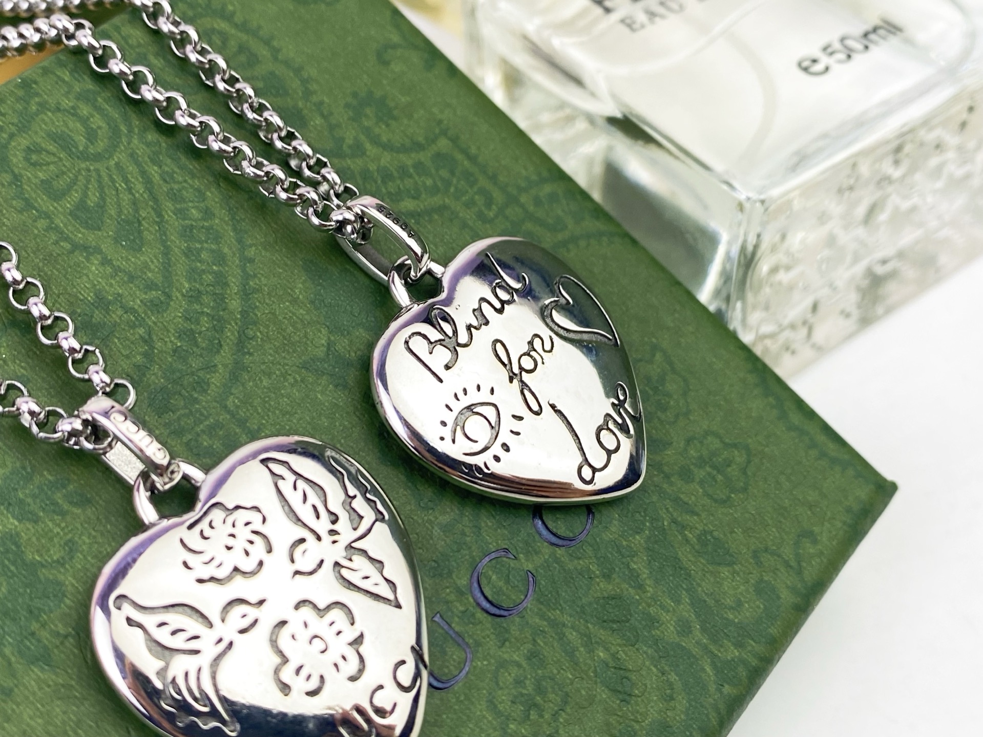 Gucci古驰[色][色] Blind for love系列情侣项链 🎉将美好的爱情镌刻在圆牌/心形吊坠
