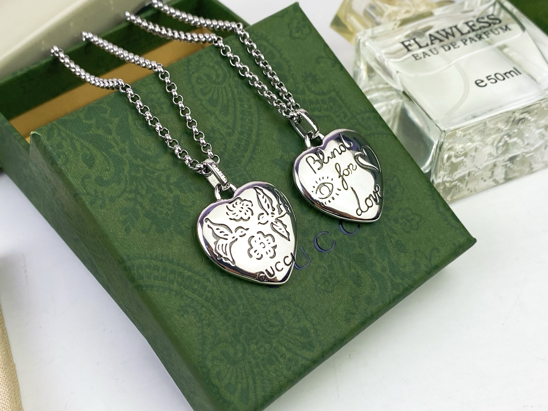 Gucci古驰[色][色] Blind for love系列情侣项链 🎉将美好的爱情镌刻在圆牌/心形吊坠