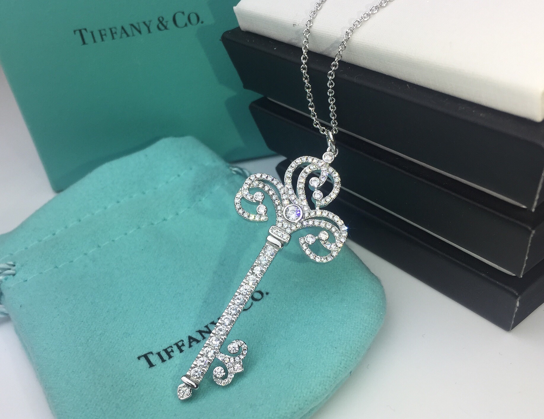 👉🏻刘雯同款 👈🏻Tiffany&Co Enchant Heart心形皇冠钥匙项链💋欧美同步长款毛衣链 
