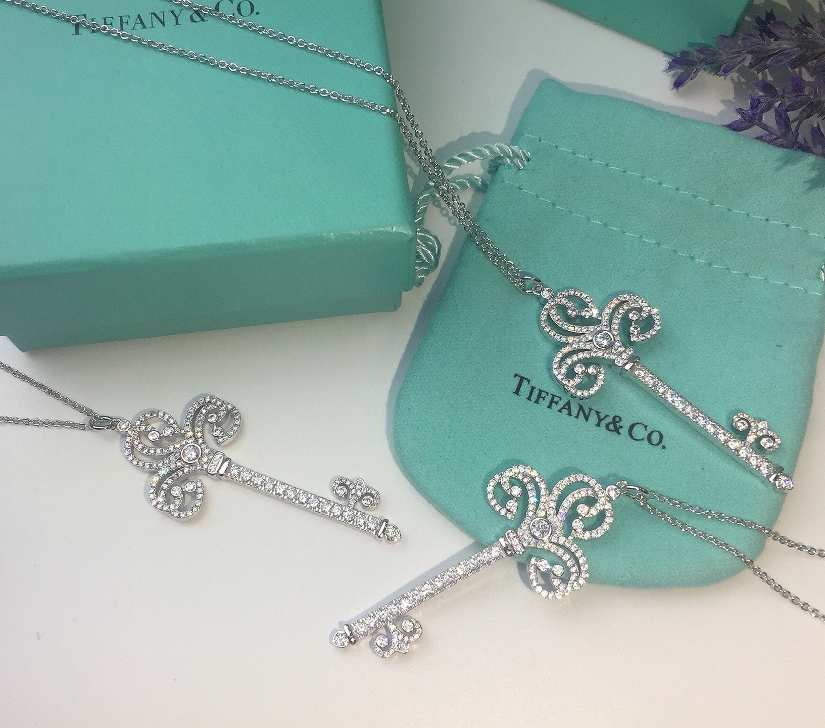 👉🏻刘雯同款 👈🏻Tiffany&Co Enchant Heart心形皇冠钥匙项链💋欧美同步长款毛衣链 