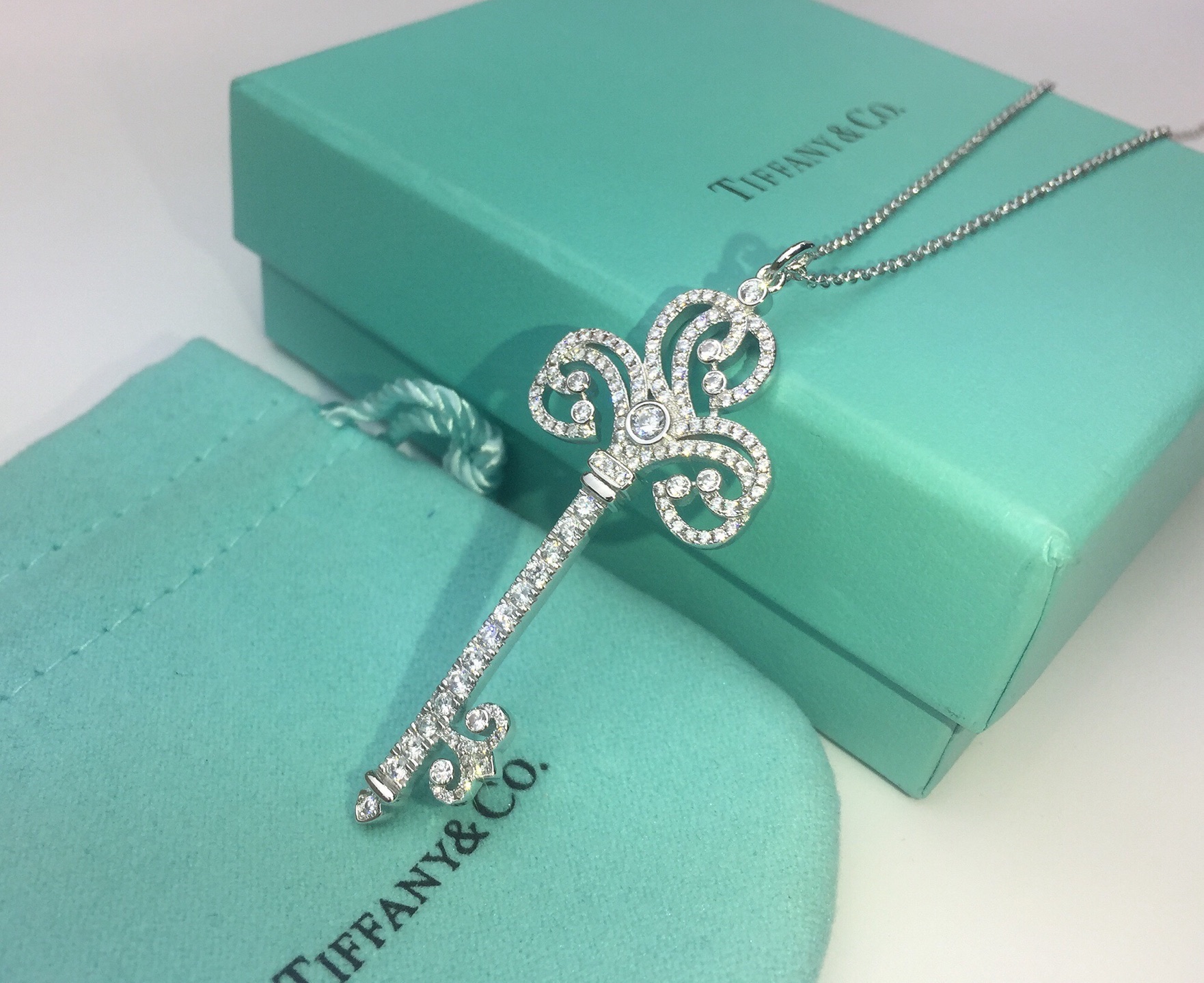 👉🏻刘雯同款 👈🏻Tiffany&Co Enchant Heart心形皇冠钥匙项链💋欧美同步长款毛衣链 