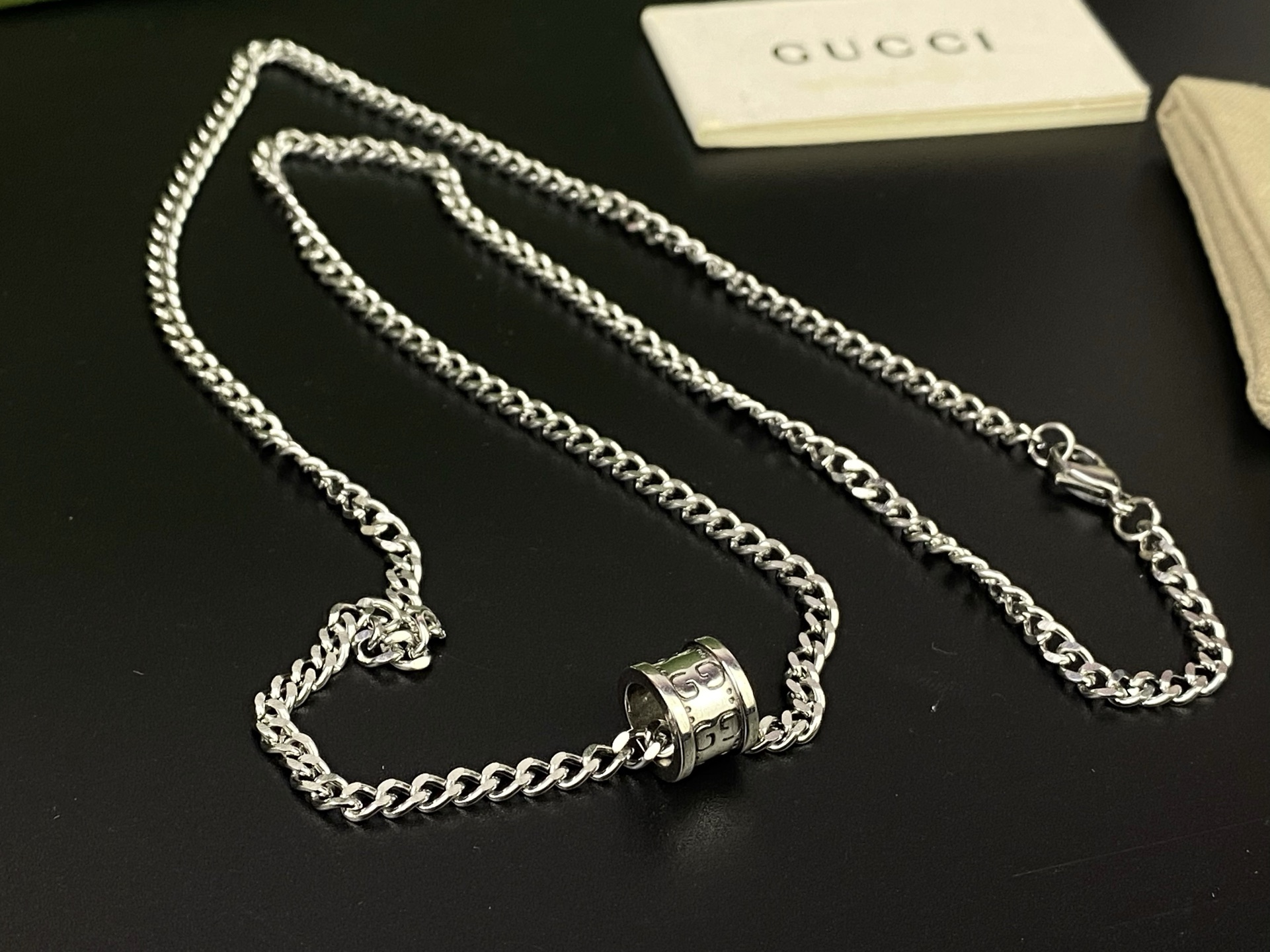 Gucci Gucci古驰 镂空双G圆筒项链 将标志融入吊坠设计中 #链长65cm#潮人必入