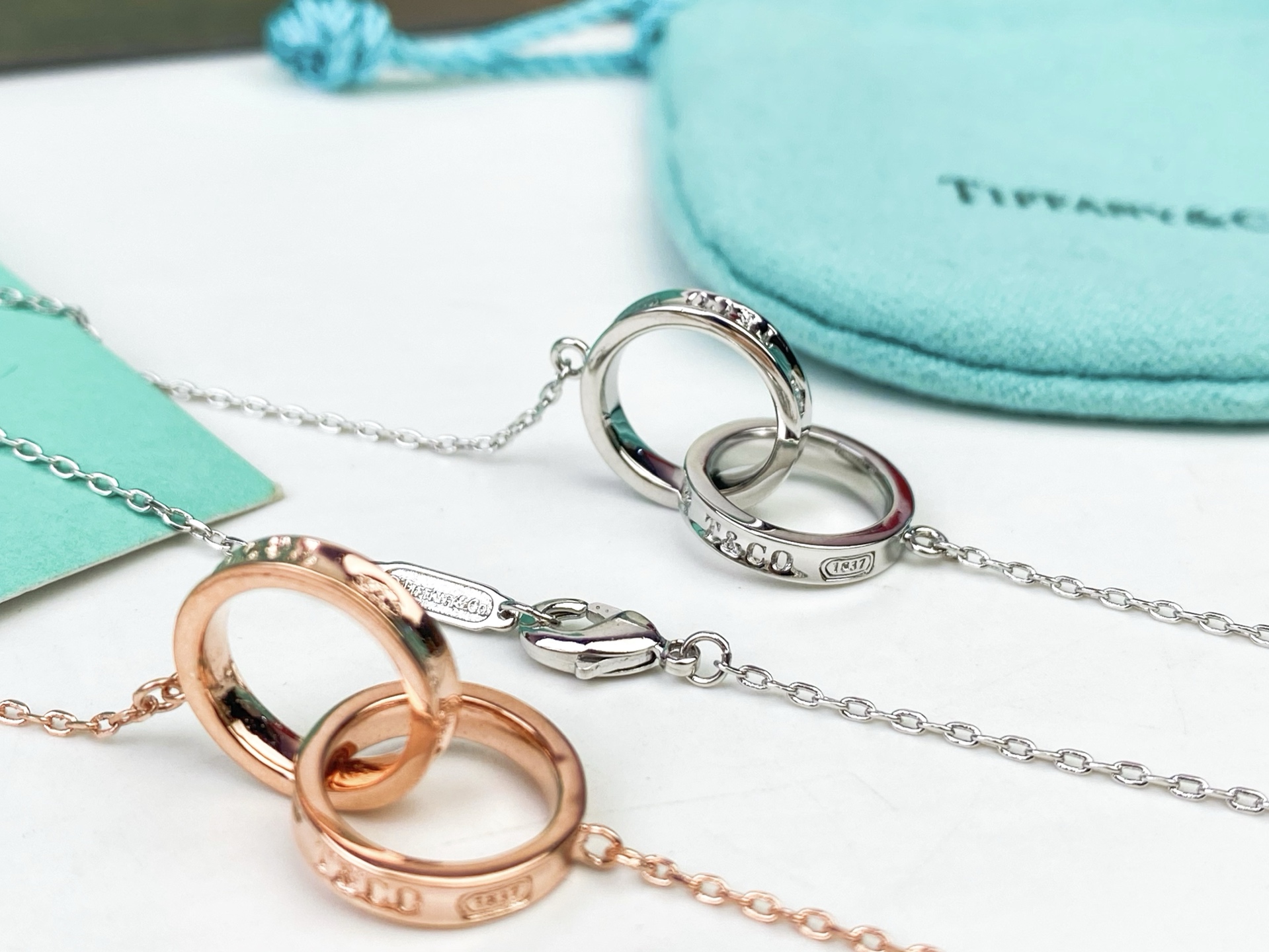 Tiffany & Co. Tiffany 1837双环项链 双环相扣设计
