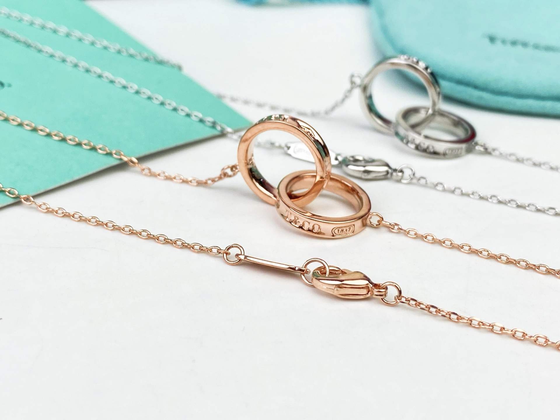 Tiffany & Co. Tiffany 1837双环项链 双环相扣设计