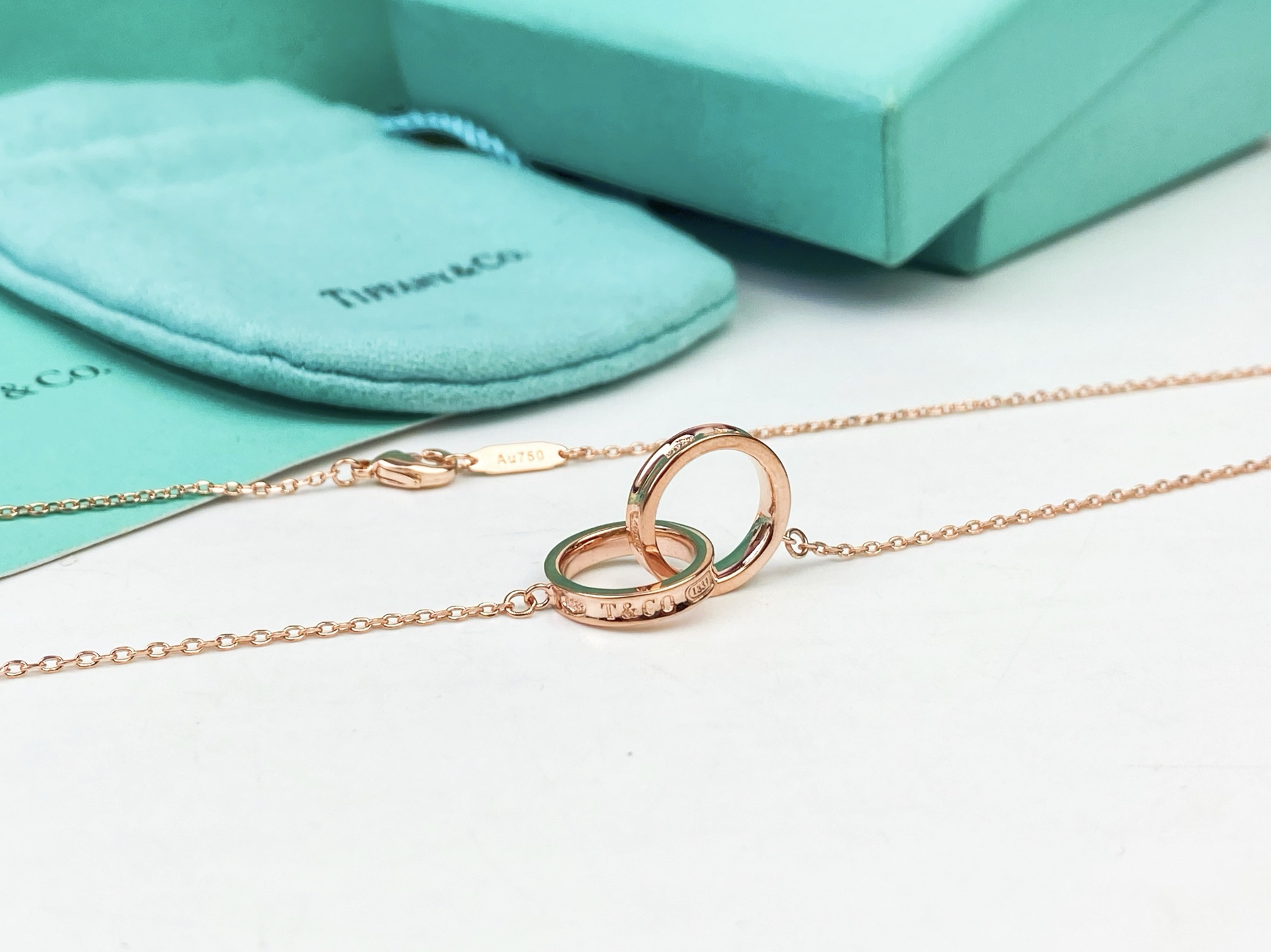 Tiffany & Co. Tiffany 1837双环项链 双环相扣设计