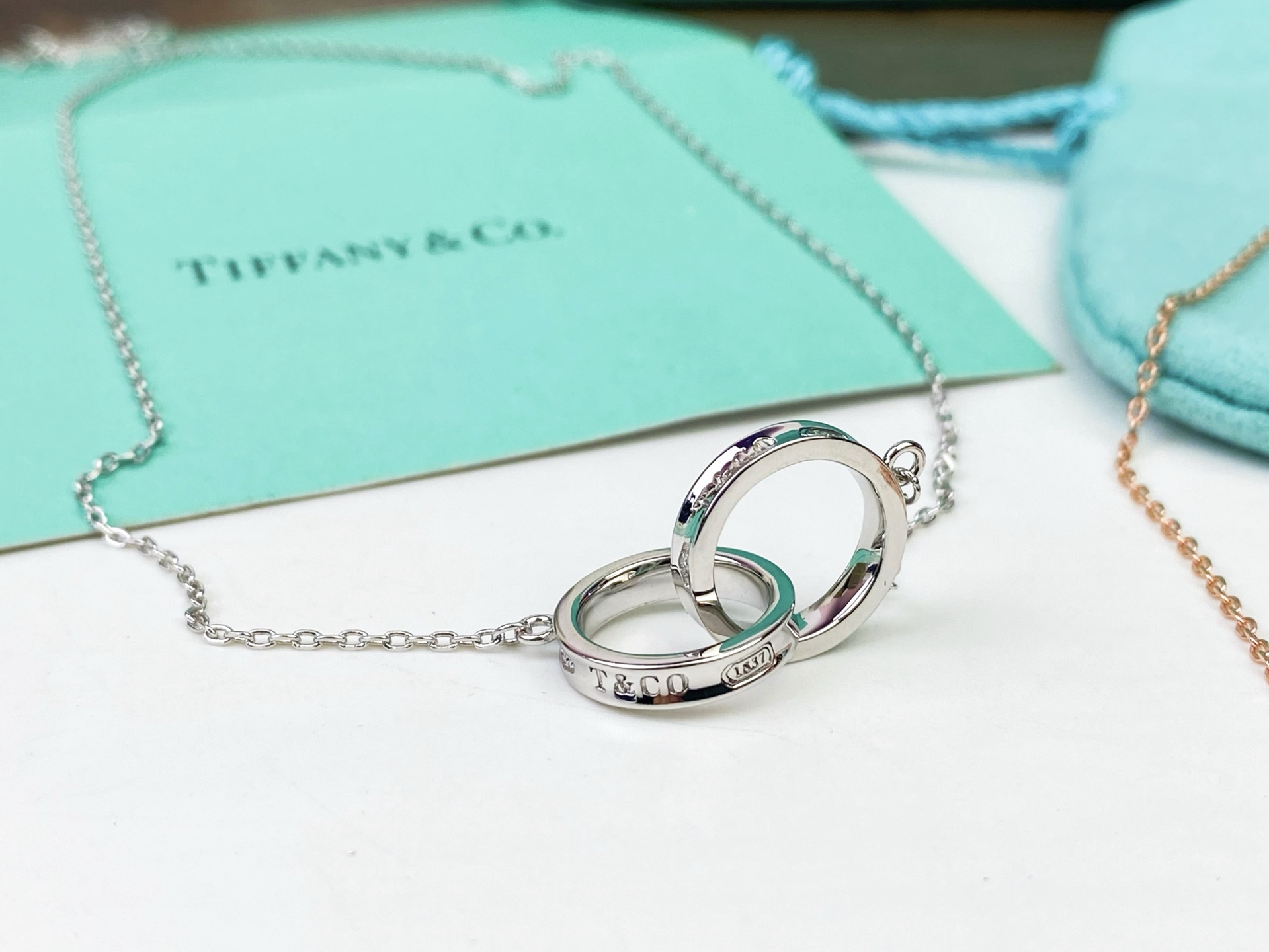 Tiffany & Co. Tiffany 1837双环项链 双环相扣设计