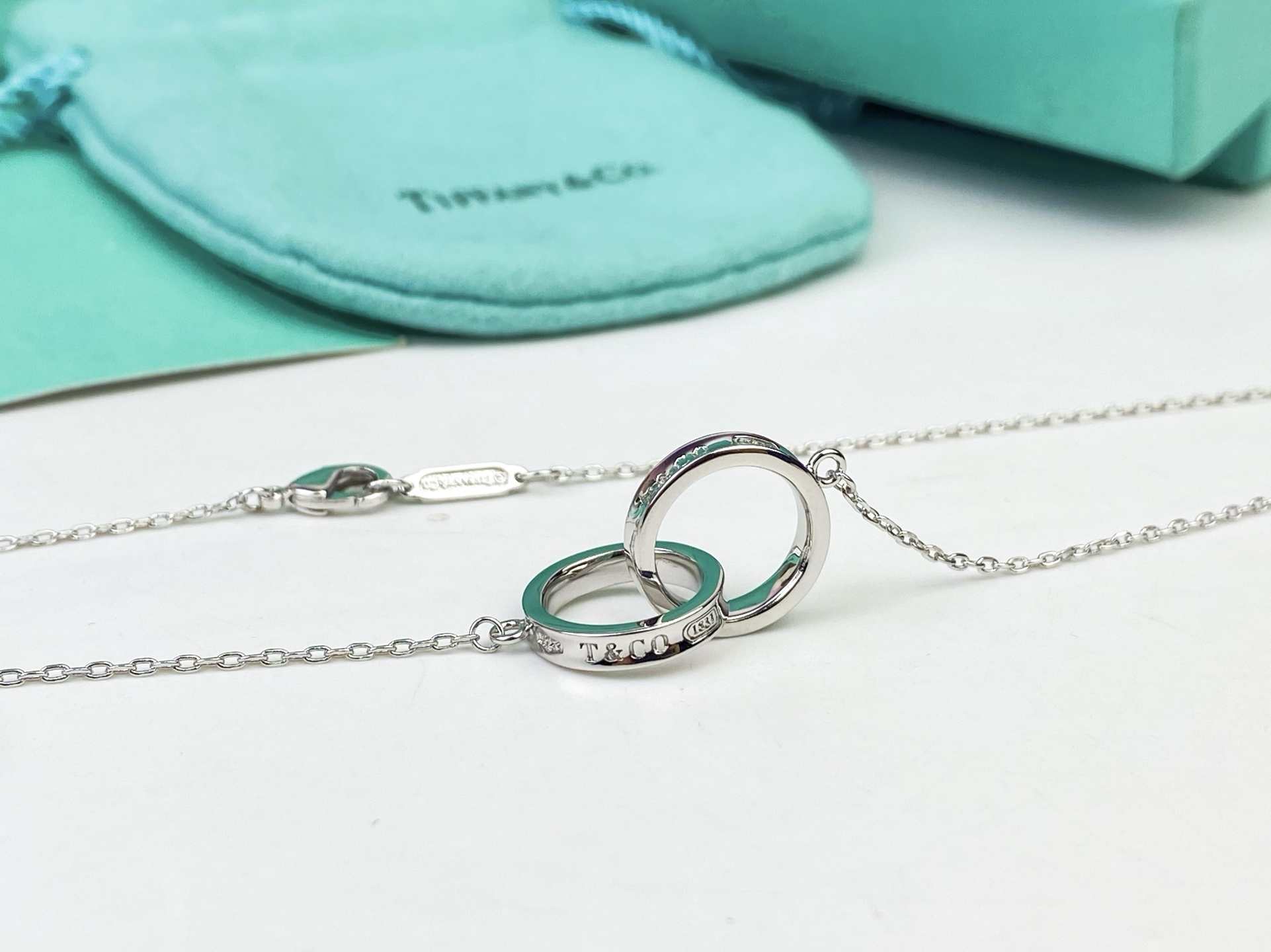 Tiffany & Co. Tiffany 1837双环项链 双环相扣设计