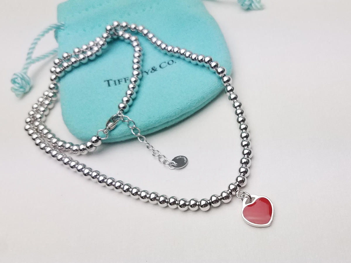 👼😍Tiffany蒂芙尼爱心珠子项链 👉🏻爱心三色珐琅珠式项链链💋高端亚金工艺～独家实拍，还原专柜细节，