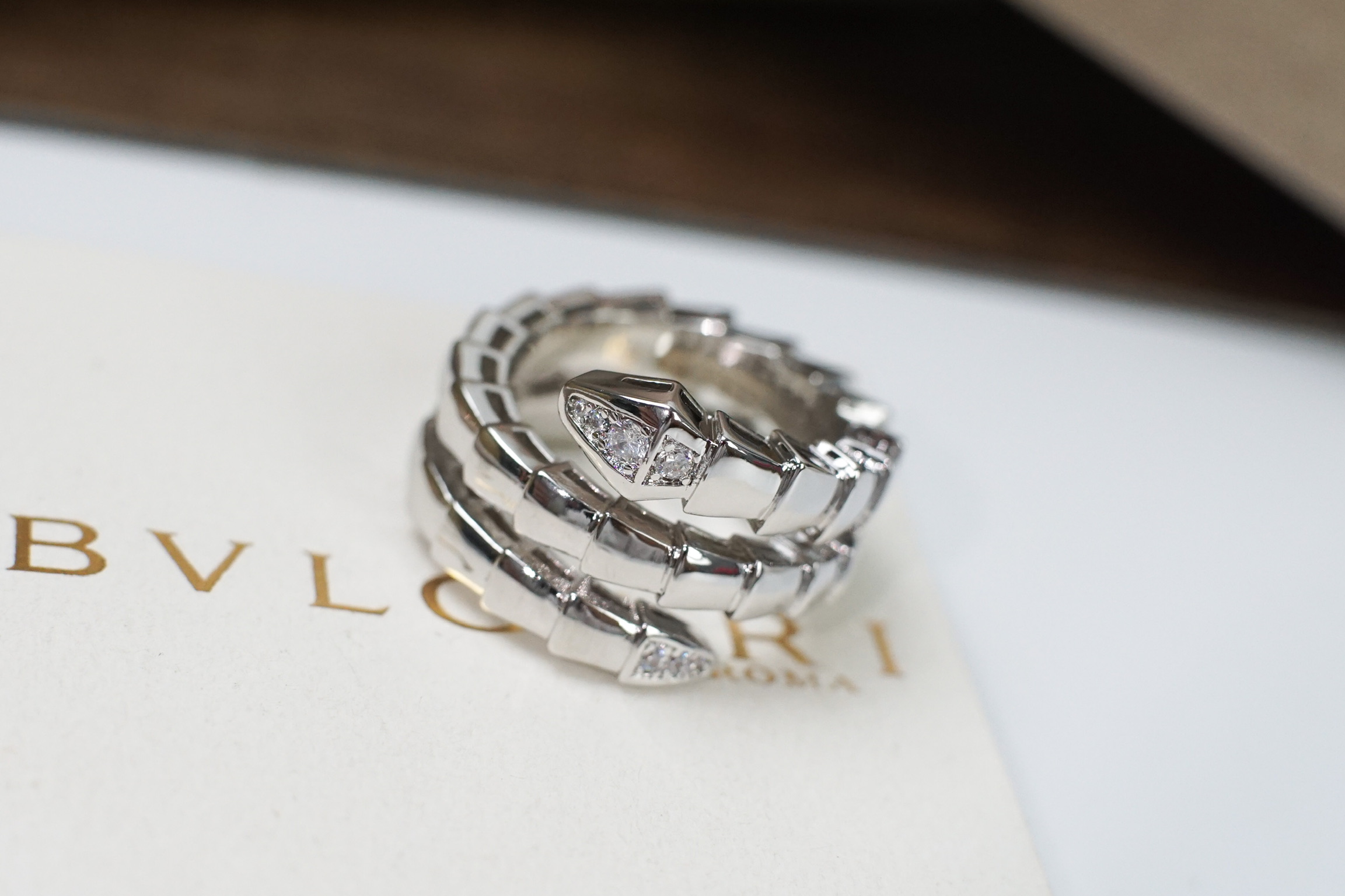 Bvlgari BVLGARI宝格丽双圈蛇形戒指