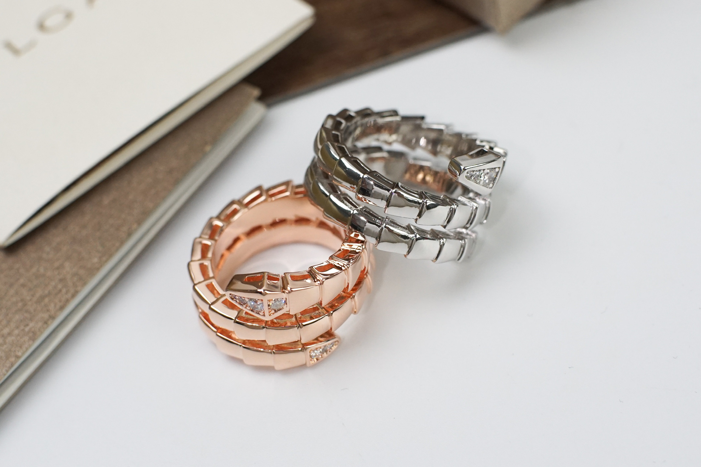 Bvlgari BVLGARI宝格丽双圈蛇形戒指