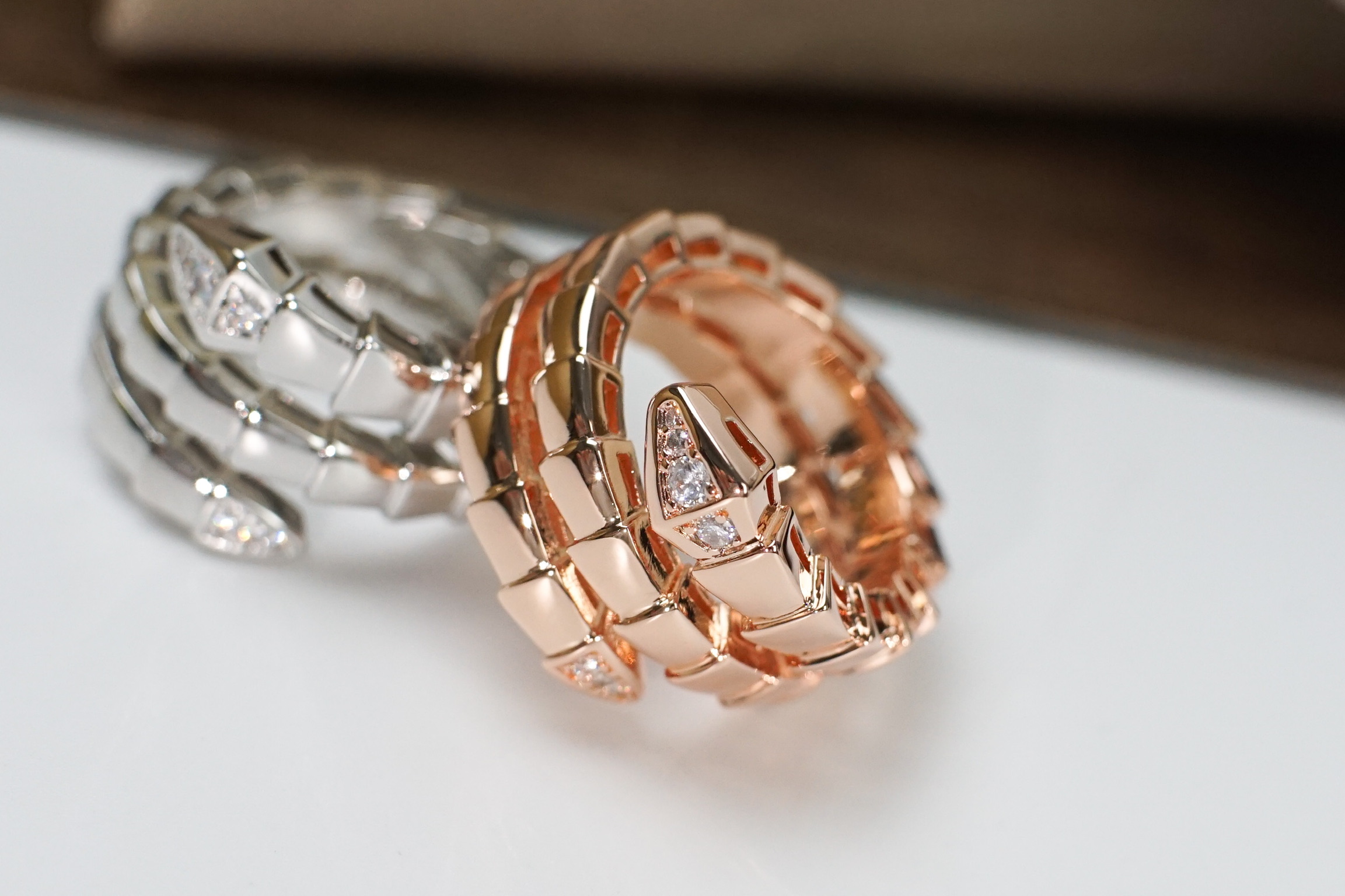 Bvlgari BVLGARI宝格丽双圈蛇形戒指