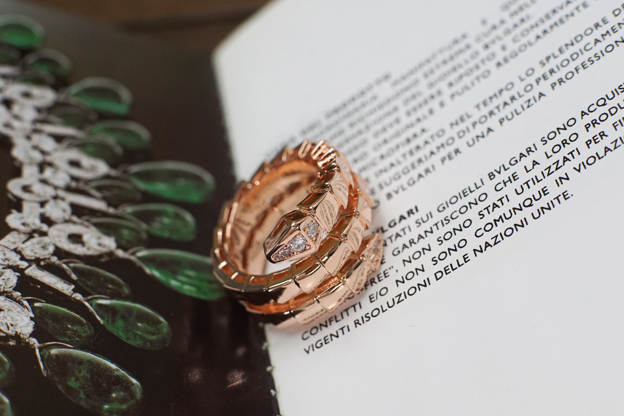 Bvlgari BVLGARI宝格丽双圈蛇形戒指