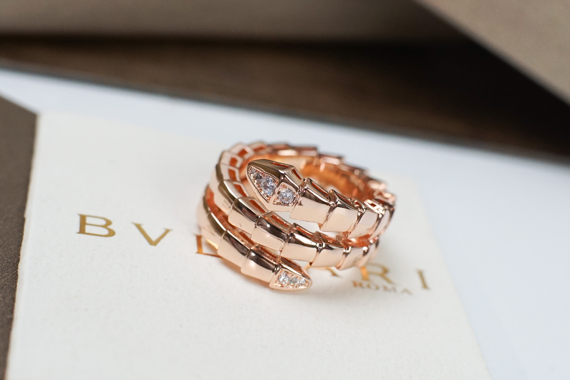 Bvlgari BVLGARI宝格丽双圈蛇形戒指