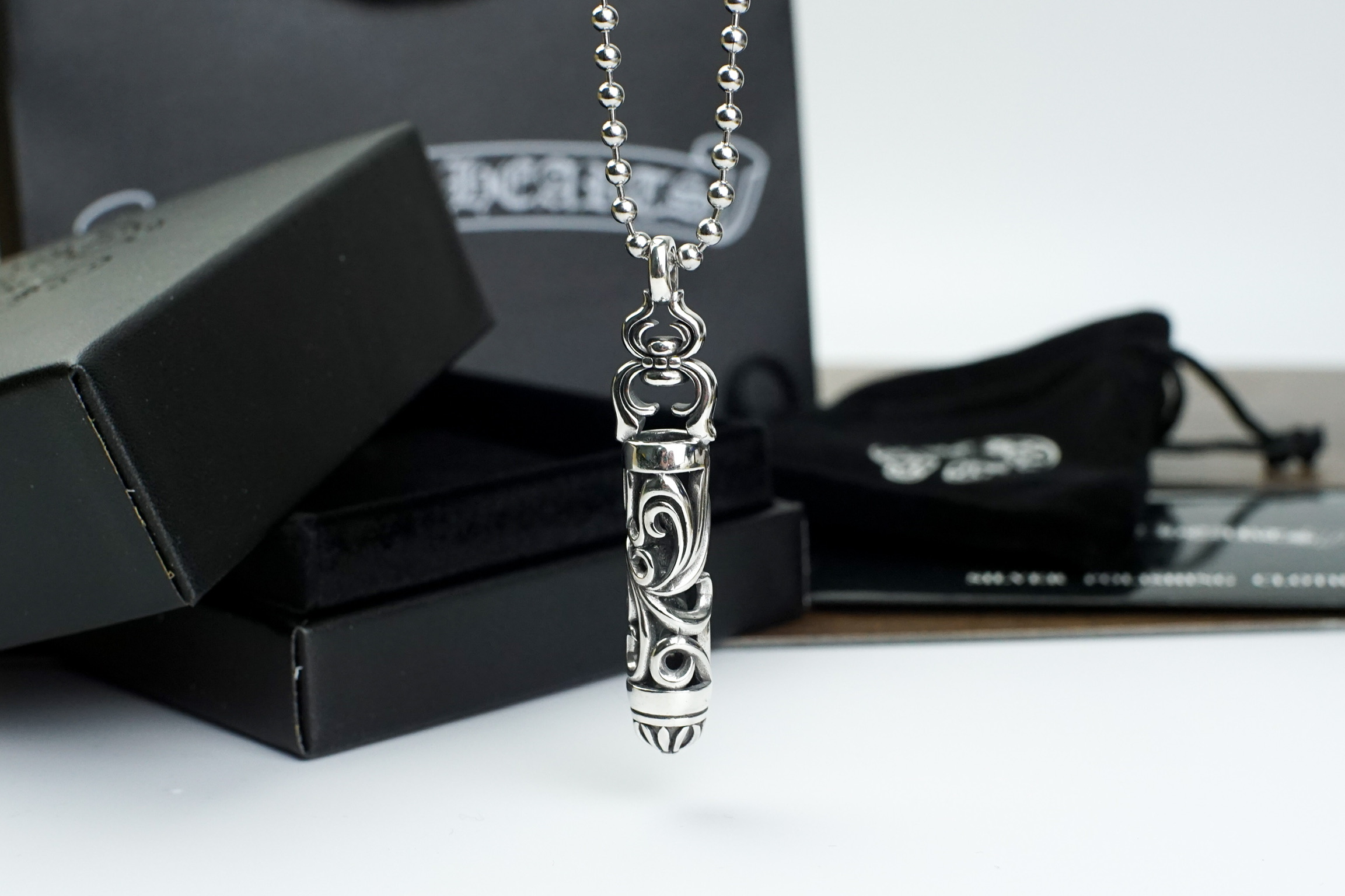Chrome Hearts CHrome Hearts 克罗心圆柱藤花吊坠项链 潮流 款 炸街单品 做旧工艺 链长70cm