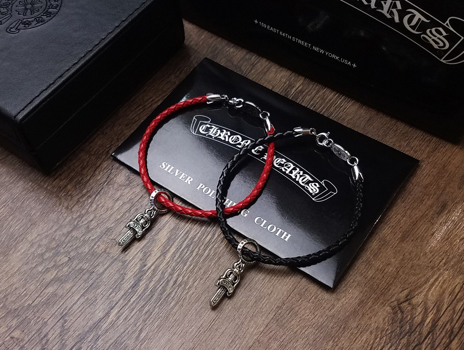 Chrome Hearts Chrome He@rts 克罗心皮绳手链