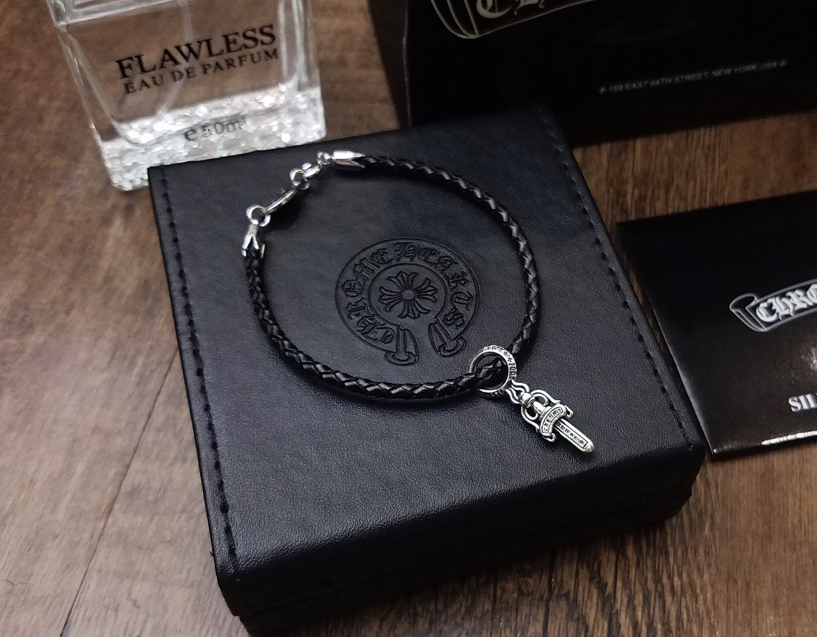 Chrome Hearts Chrome He@rts 克罗心皮绳手链