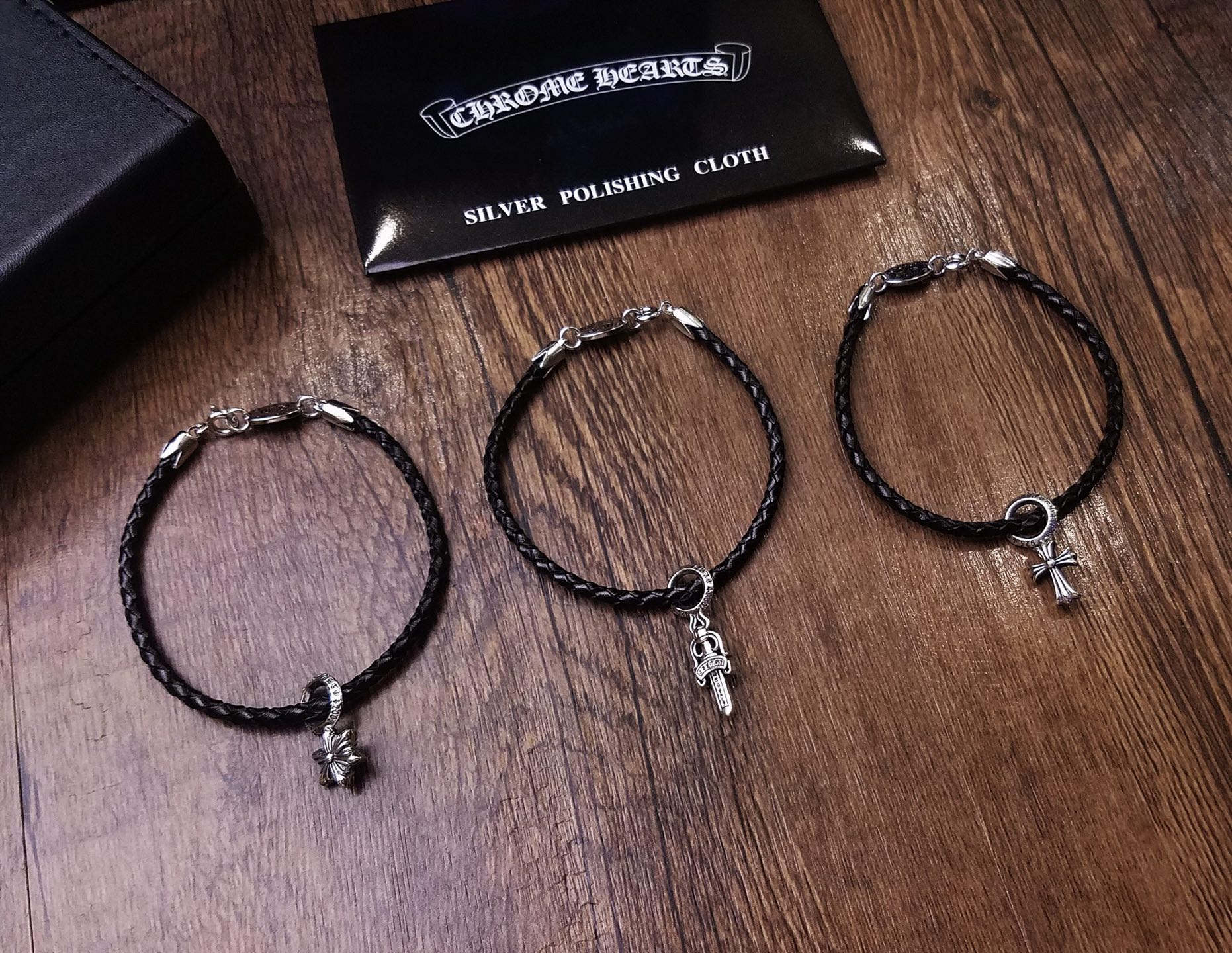 Chrome Hearts Chrome He@rts 克罗心皮绳手链
