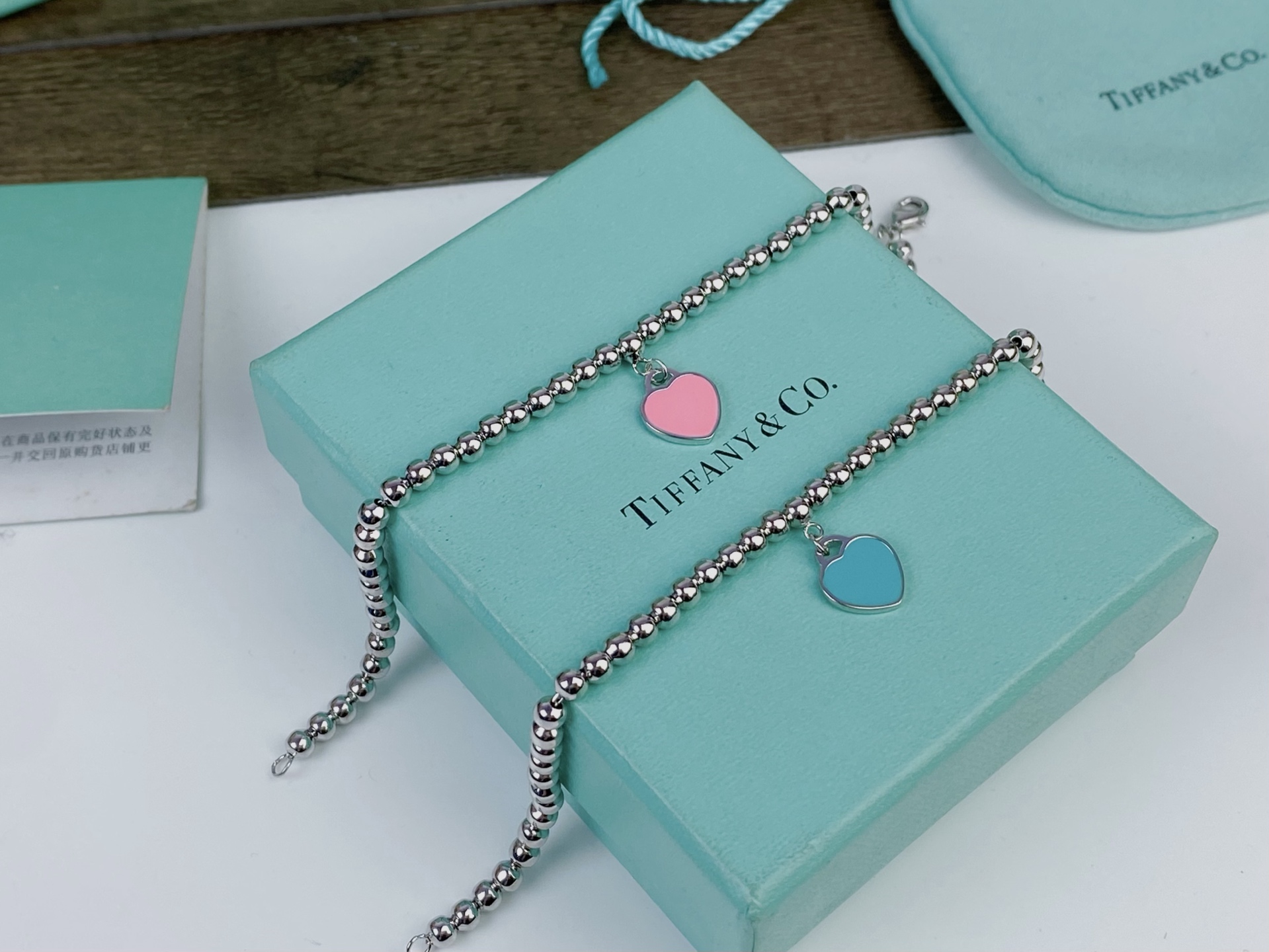 Tiffany & Co. Tiffany蒂芙尼桃心 珠子手链 高端亚金工艺～独家 ，珠子饱满有光泽 女神 款