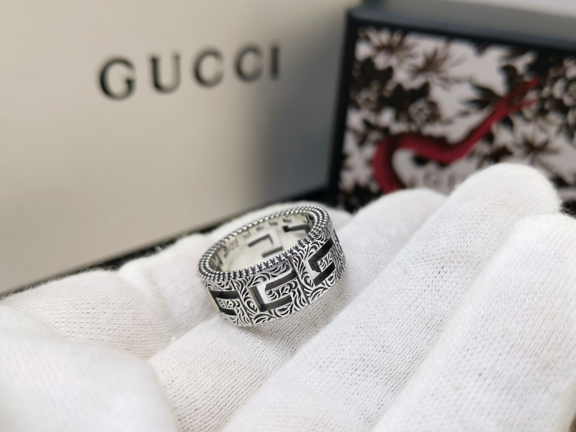 Gucci Gucci古驰 方形G图案戒指 #6789码# 潮人必入