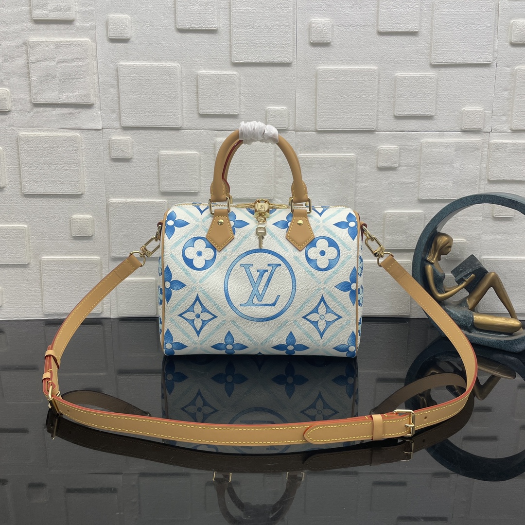 Comment trouver des répliques de boutique
 Louis Vuitton LV Speedy Aaaaa
 Sacs À Main Sacs De Voyage Bleu Imprimé Toile Série d’été Circle M11264