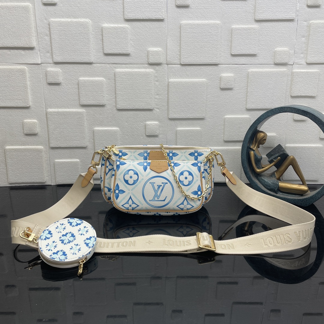 Louis Vuitton LV Multi Pochette Accessoires Sacs À Main Toile Tissu Série d’été La chaîne M25374