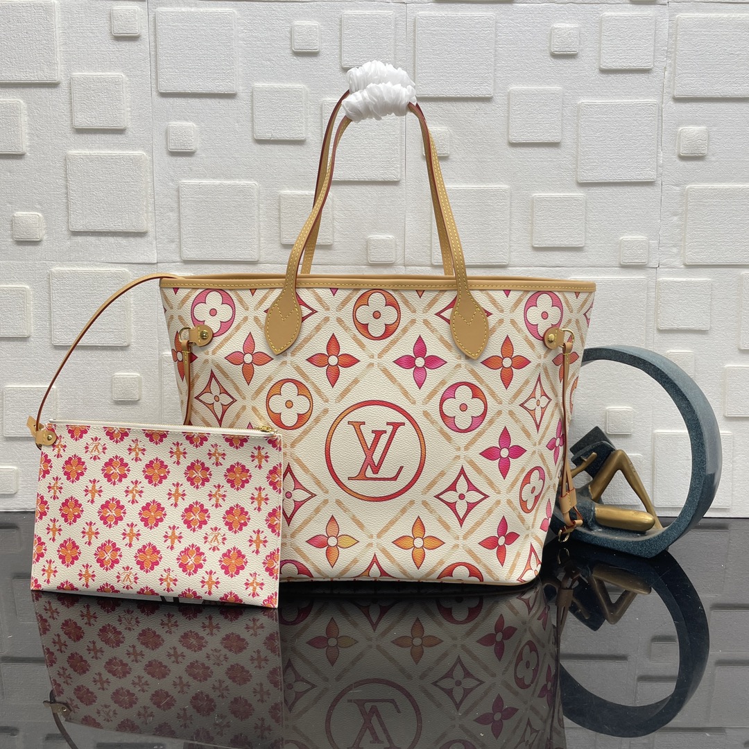 Louis Vuitton LV Neverfull Tassen handtassen Tote Tas Topklasse
 Afdrukken Canvas Circle M25317
