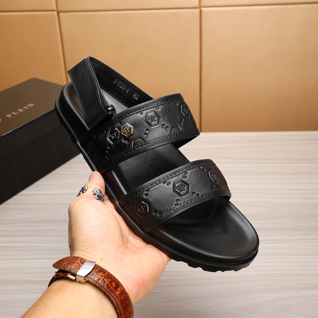 Philipp Plein Leather Sandals - Lightweight, Anti-Slip, and Comfortable 7 i1720242412 851 6