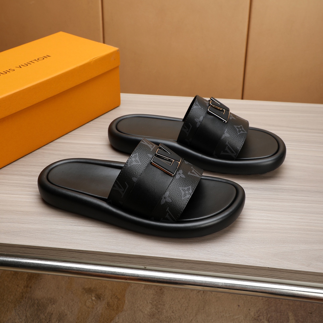 Louis Vuitton Men's Leather Flat Sandals, Fashionable and Comfortable. Size 38-46 3 i1721058117 3898 6