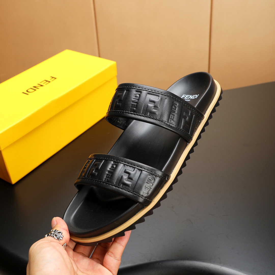 Fendi Men's Leather Slides - Casual & Business Style - Sizes 38-46 6 i1723733180 2671 4
