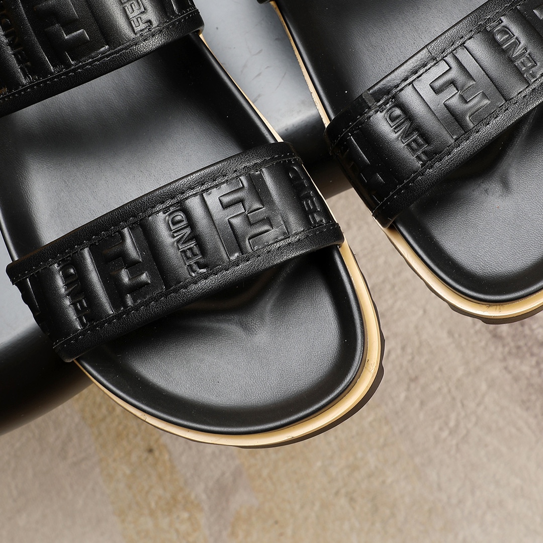 Fendi Men's Leather Slides - Casual & Business Style - Sizes 38-46 9 i1723733180 6161 2