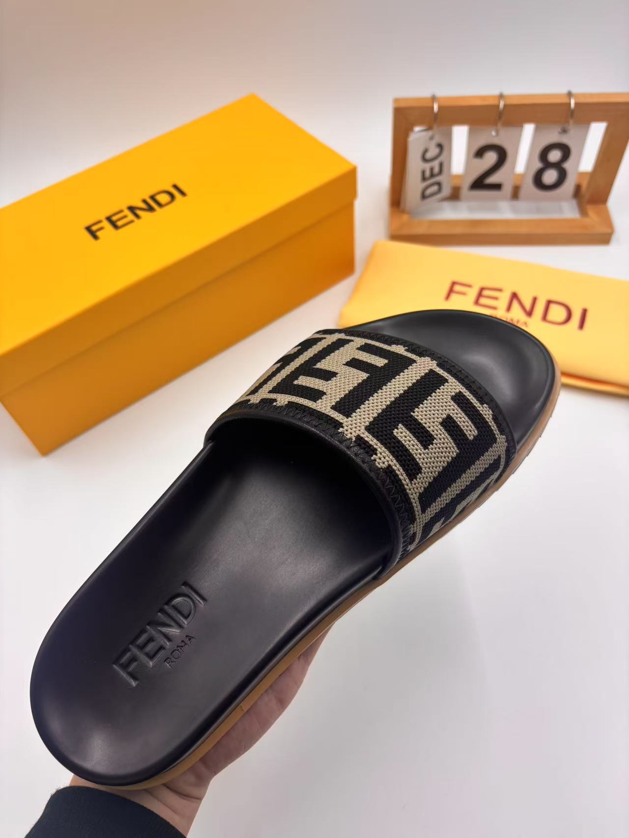Fendi Men's FF Motif Slides Comfortable Casual Summer Beach Sandals 6 i1742745684605 4741 0 4