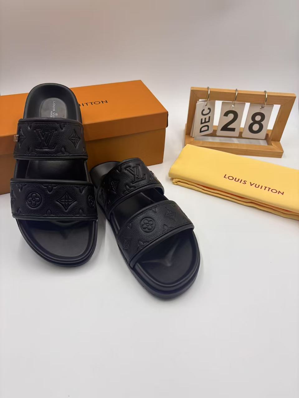 Louis Vuitton Men's Black Leather Sandals, Sizes 38-46 7 i1742746349613 1570 0 5