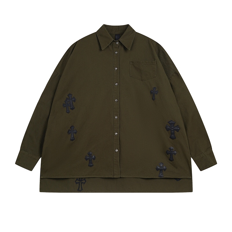 Chrome Hearts Clothing Shirts & Blouses Green Embroidery Cotton