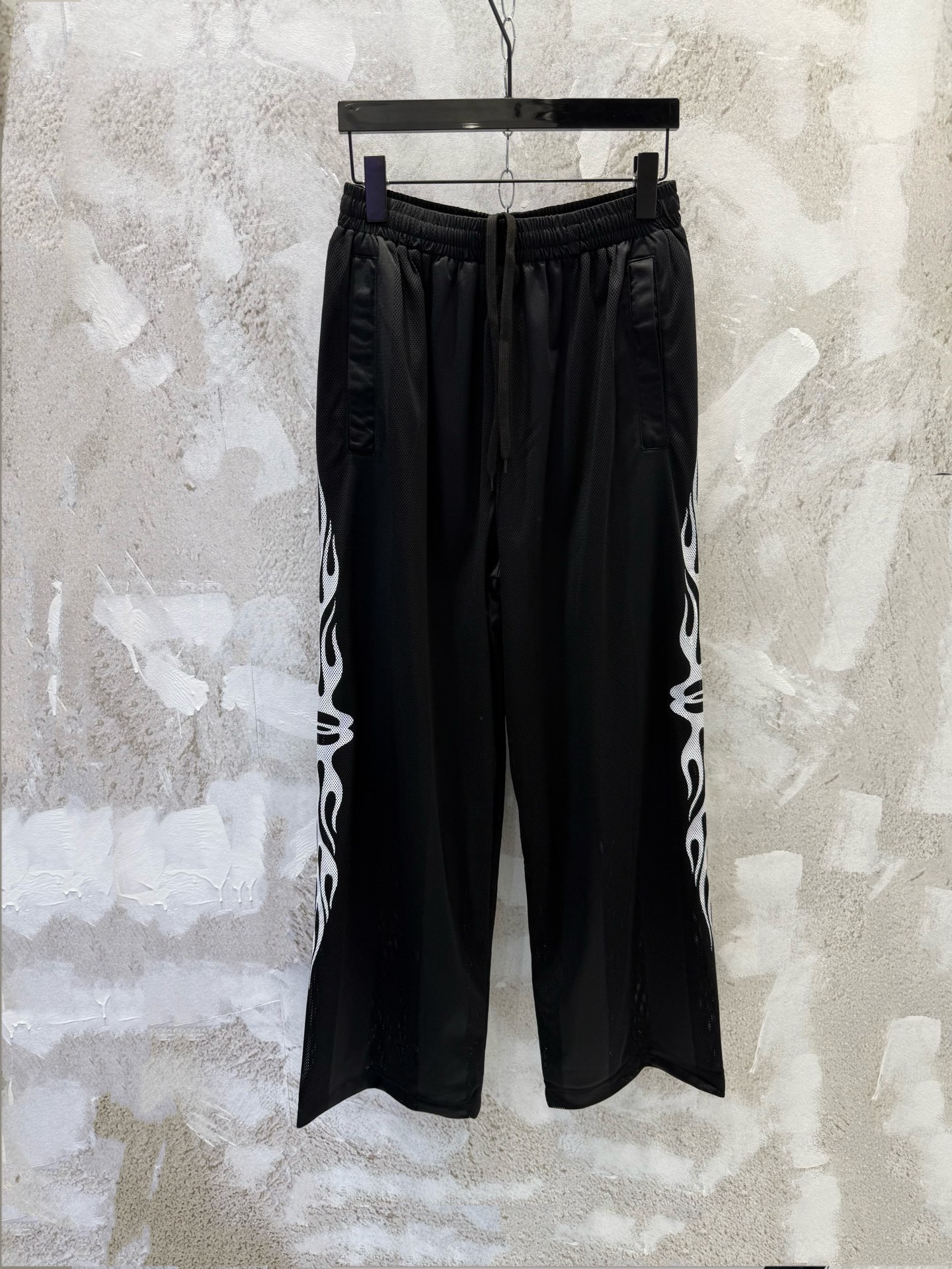P130 BLCG París Burning Unity BayTrapants, pantalones deportivos largos de malla con estampado de llamas, tallas: XS S …