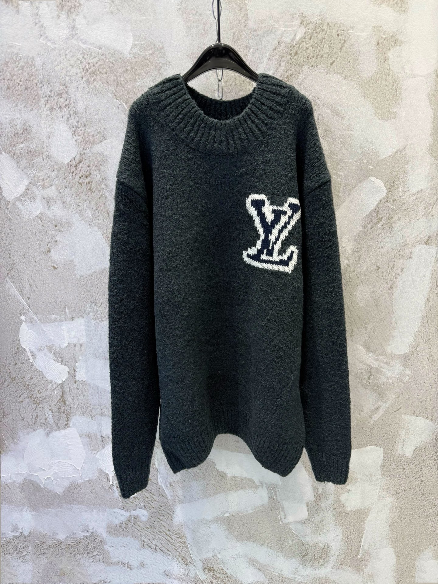 P145 1V25FW Suéter espejo azul marino, mezcla de lana de oveja + pelo de yak, suave y grueso, ¡súper cálido para otoño …