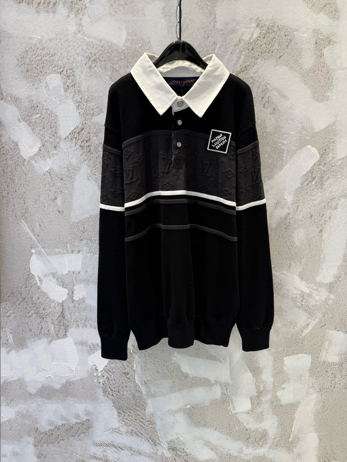 P160 1VFW25 Polo de manga larga de jacquard cápsula de primavera Camisa POLO de color de contraste de punto Comprado po…