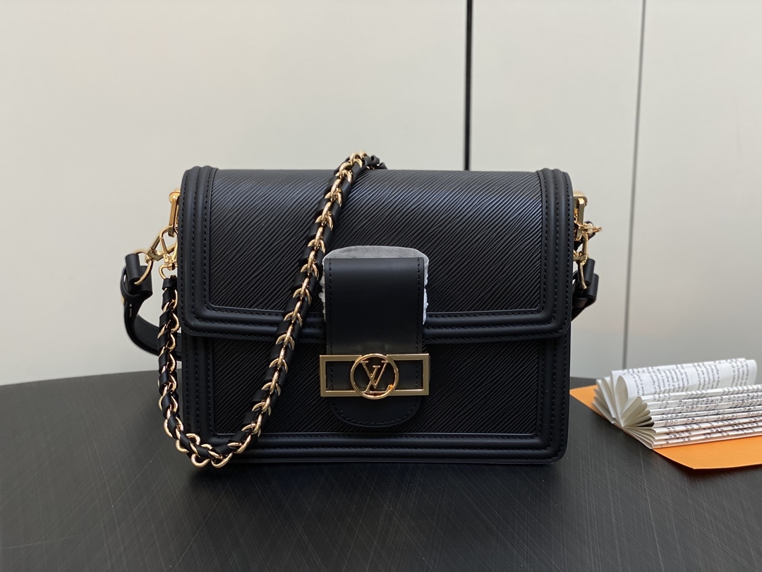Louis Vuitton LV Dauphine Sale
 Bags Handbags Black Weave Epi Cowhide Circle Chains m56141