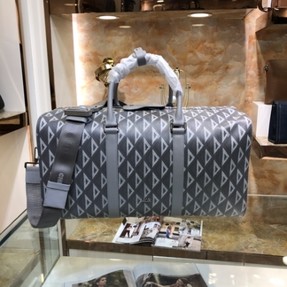 Dior Handbags Travel Bags Beige Black Blue Printing Men Calfskin Cowhide Oblique Casual