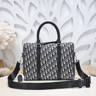 Dior Bags Handbags Briefcase Buy AAA Cheap Beige Black Printing Men Calfskin Cowhide Oblique Casual