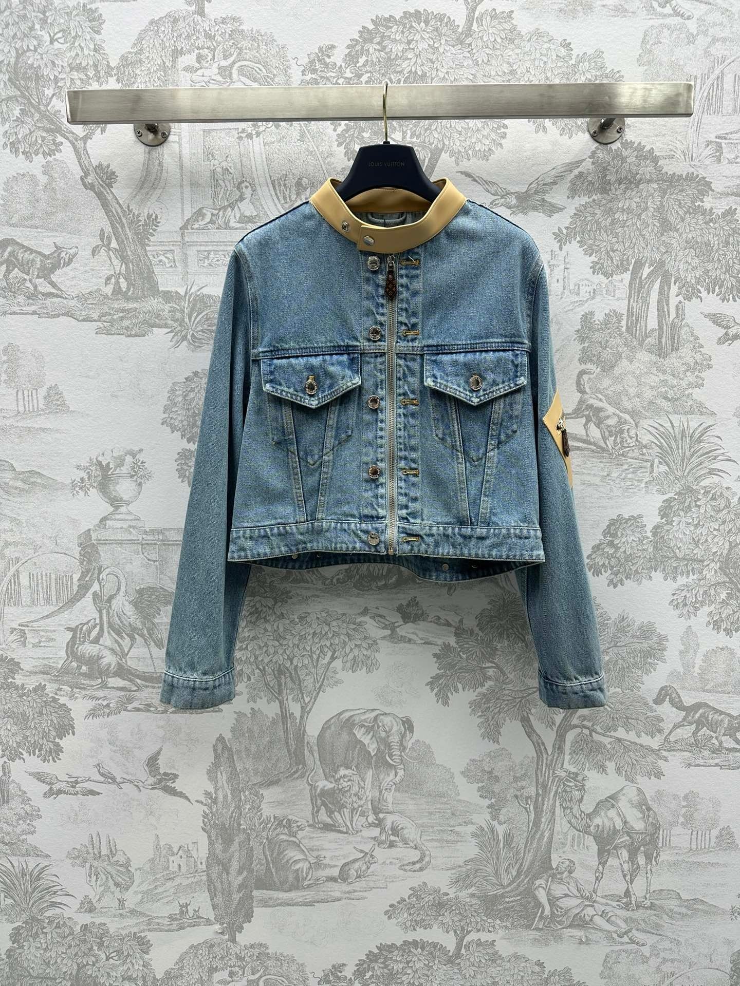 Louis Vuitton Clothing Coats & Jackets Apricot Color Splicing Cotton Denim Vintage