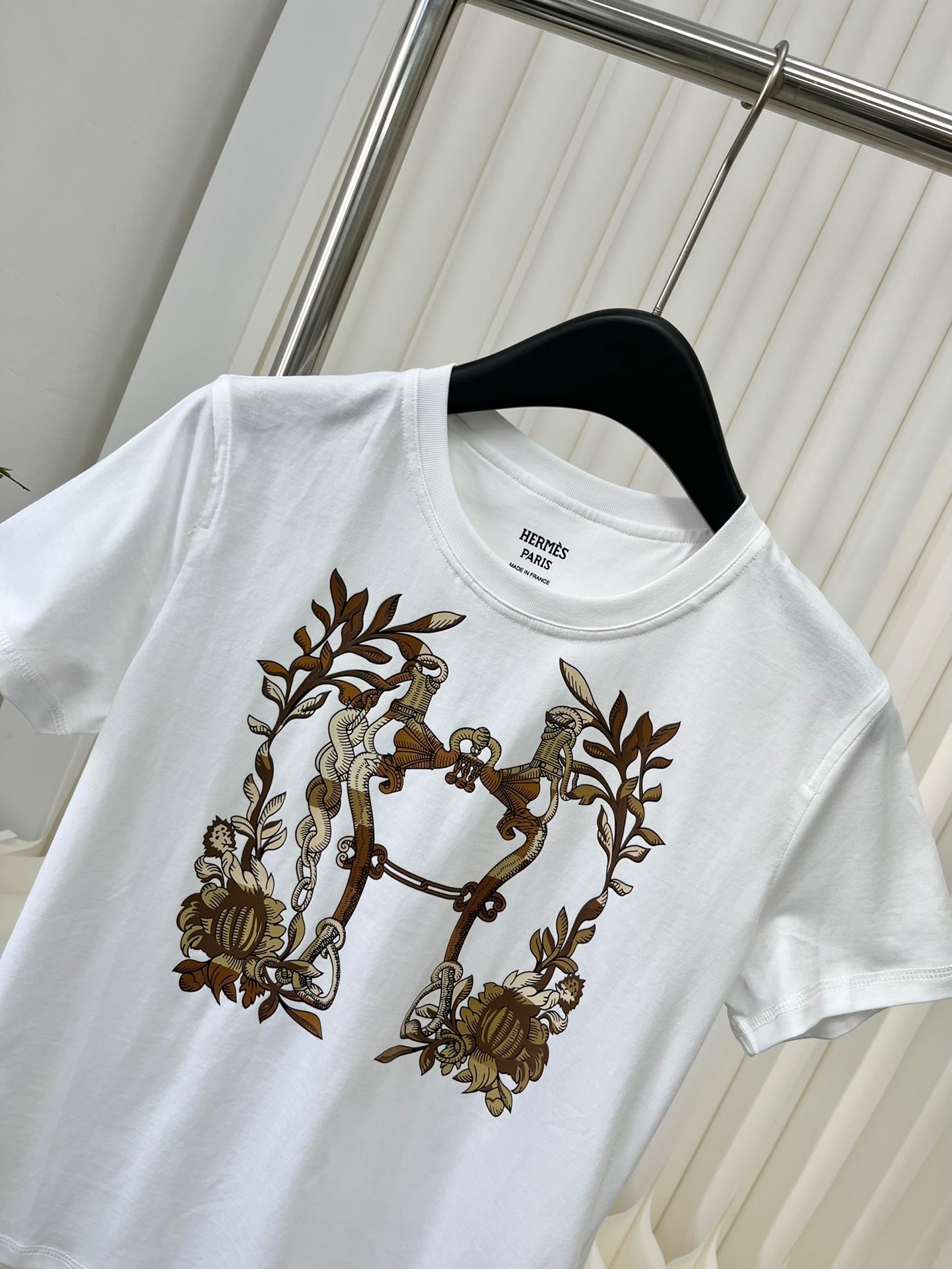 Designer Replica
 Hermes Clothing T-Shirt White Printing Cotton Spring/Summer Collection