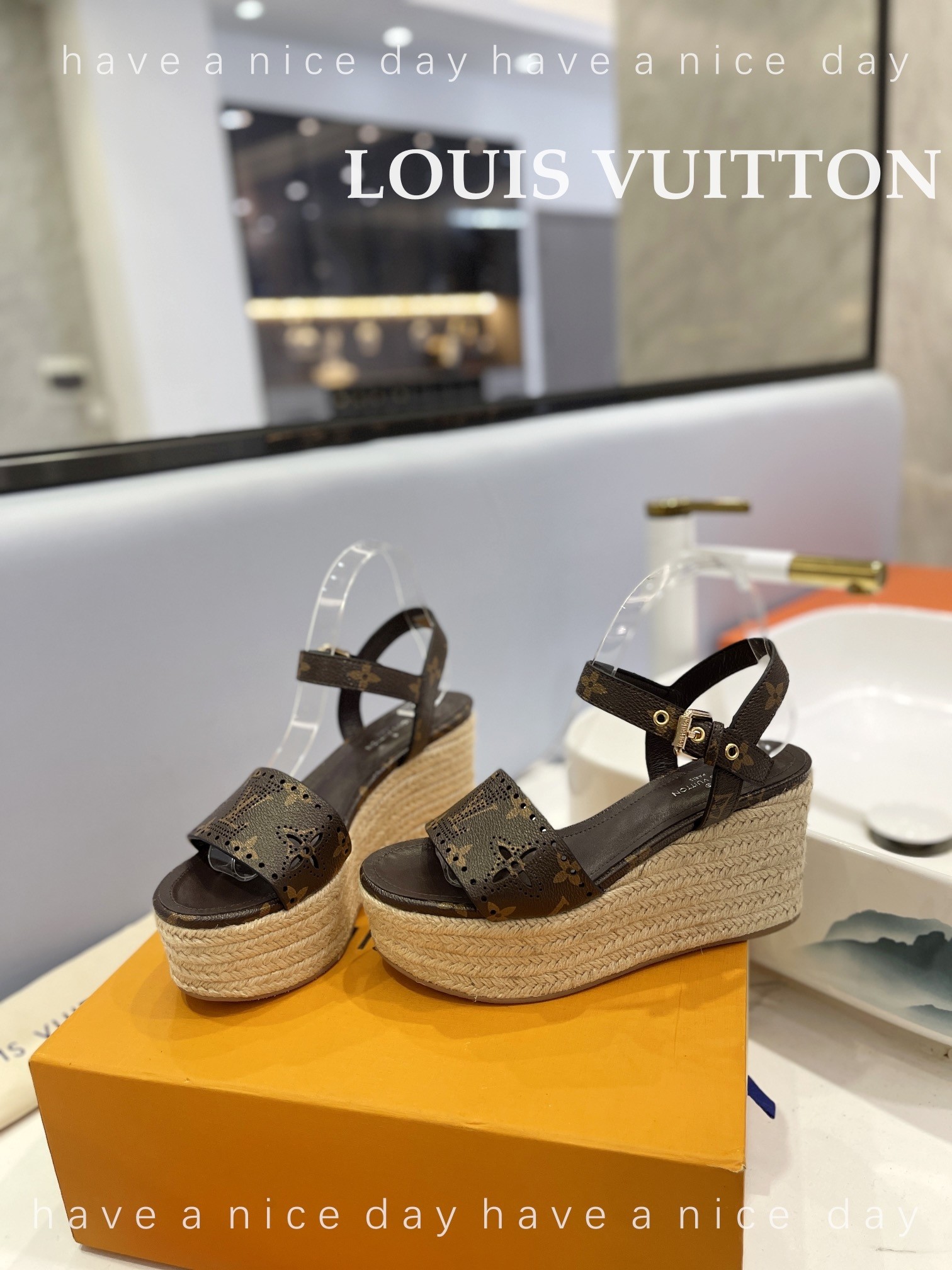 Louis Vuitton Shoes Sandals Calfskin Cowhide Hemp Rope Sheepskin