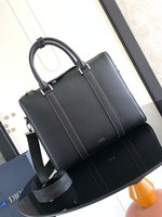 Dior Handbags Briefcase Crossbody & Shoulder Bags Black Yellow Cowhide Nylon