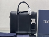 Dior Bags Briefcase Black Yellow Men Cowhide Nylon