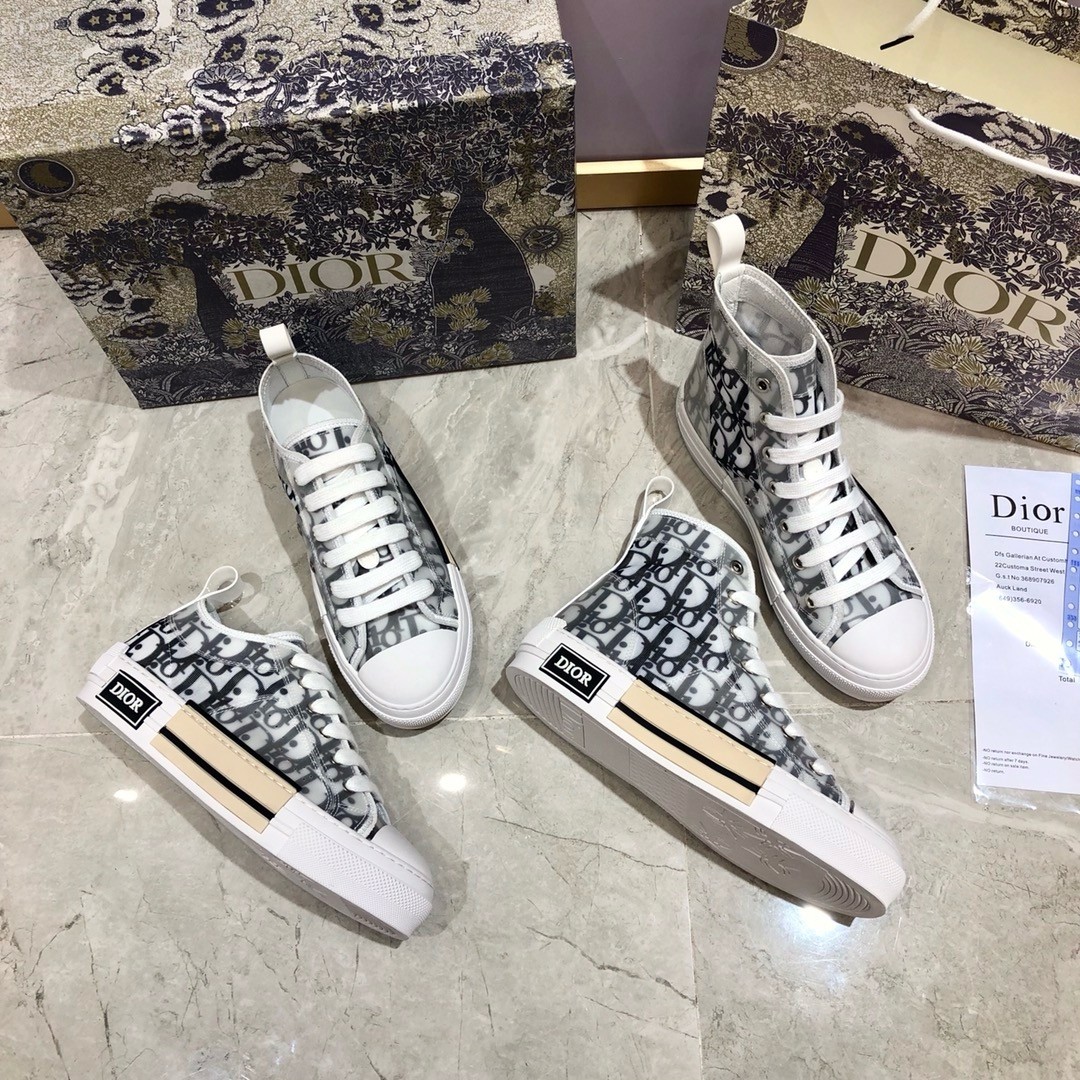 Cheap Wholesale
 Dior Shoes Sneakers Printing Gauze PVC Spring Collection High Tops
