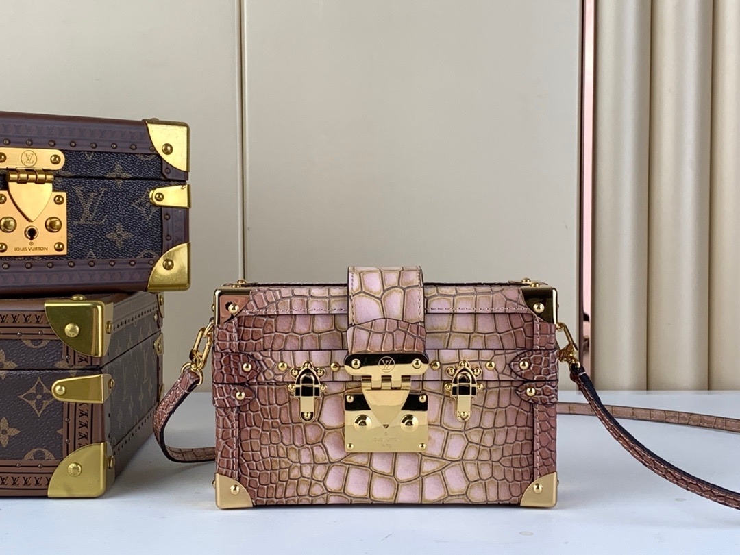 Louis Vuitton LV Petite Malle Handbags Crossbody & Shoulder Bags Gold Yellow Canvas Cotton m94219