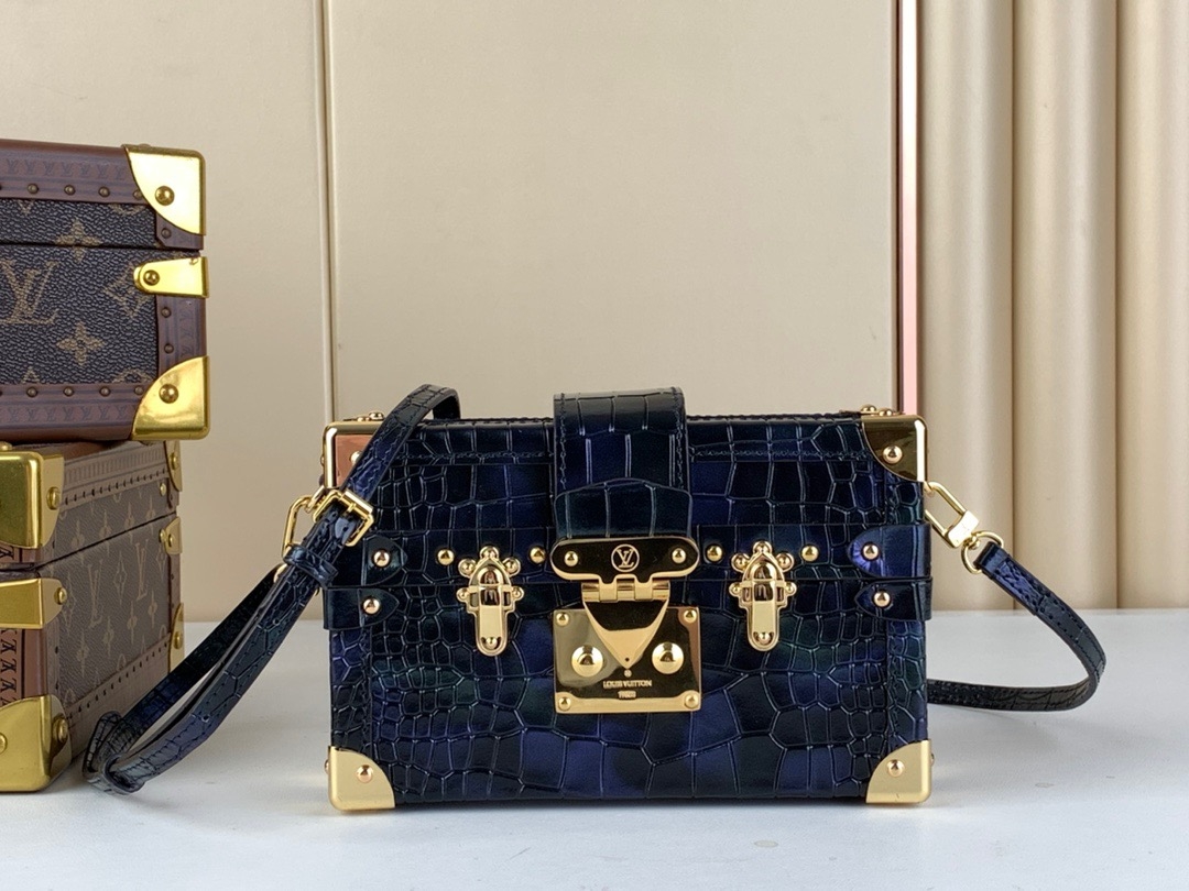 Louis Vuitton LV Petite Malle Handbags Crossbody & Shoulder Bags Black Canvas Cotton m94219