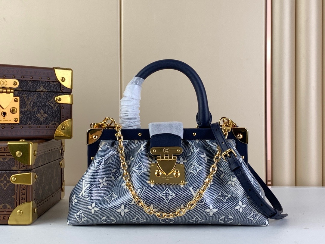 Luxury Cheap Replica
 Louis Vuitton LV Monogram Clutch Handbags Clutches & Pouch Bags Crossbody & Shoulder Bags Blue Canvas Cowhide Spring/Summer Collection m46544