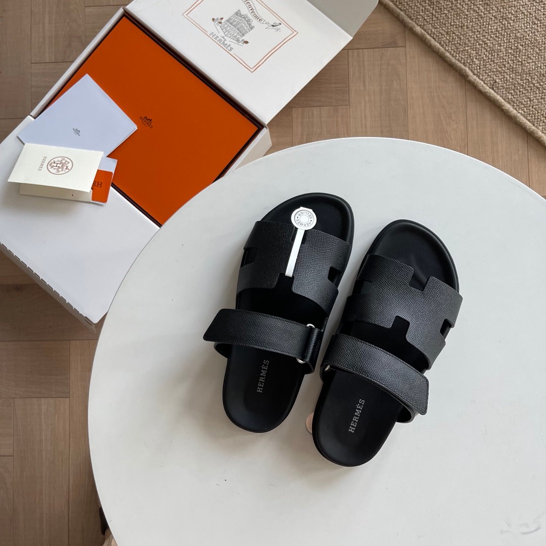 AAA Class Replica
 Hermes Shoes Sandals Calfskin Cowhide Epsom Rubber Casual