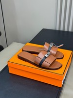 Hermes Kelly Shoes Slippers Calfskin Cowhide Summer Collection